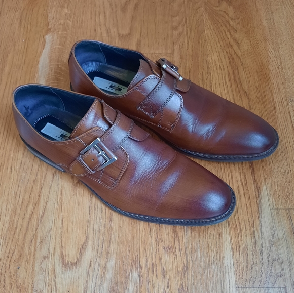 JOSEPH ABBOUD Will II Brushed Finish Monk Strap Men's Shoes Brown/Tan Sz. 10.5 - Picture 1 of 11